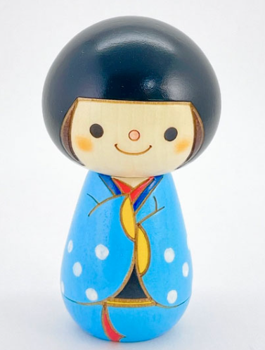 おかっぱさん・水玉 こけし