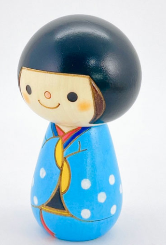 おかっぱさん・水玉 こけし