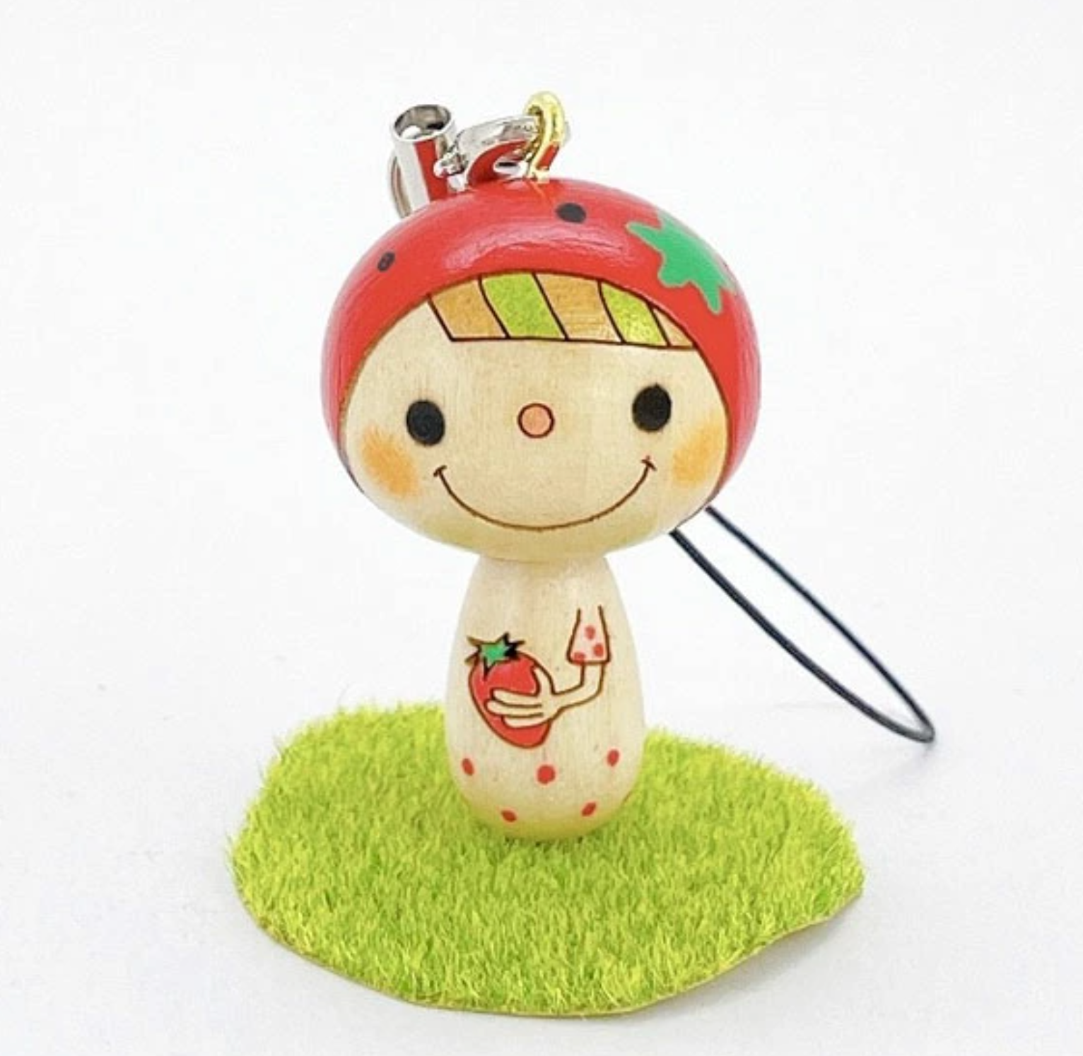 こけし いちごちゃんストラップ こけし いちごちゃんストラップ