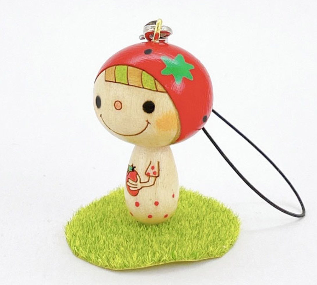 こけし いちごちゃんストラップ