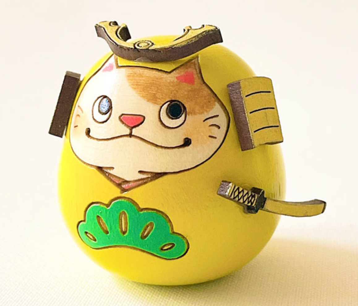 ねこ武者 松 こけし