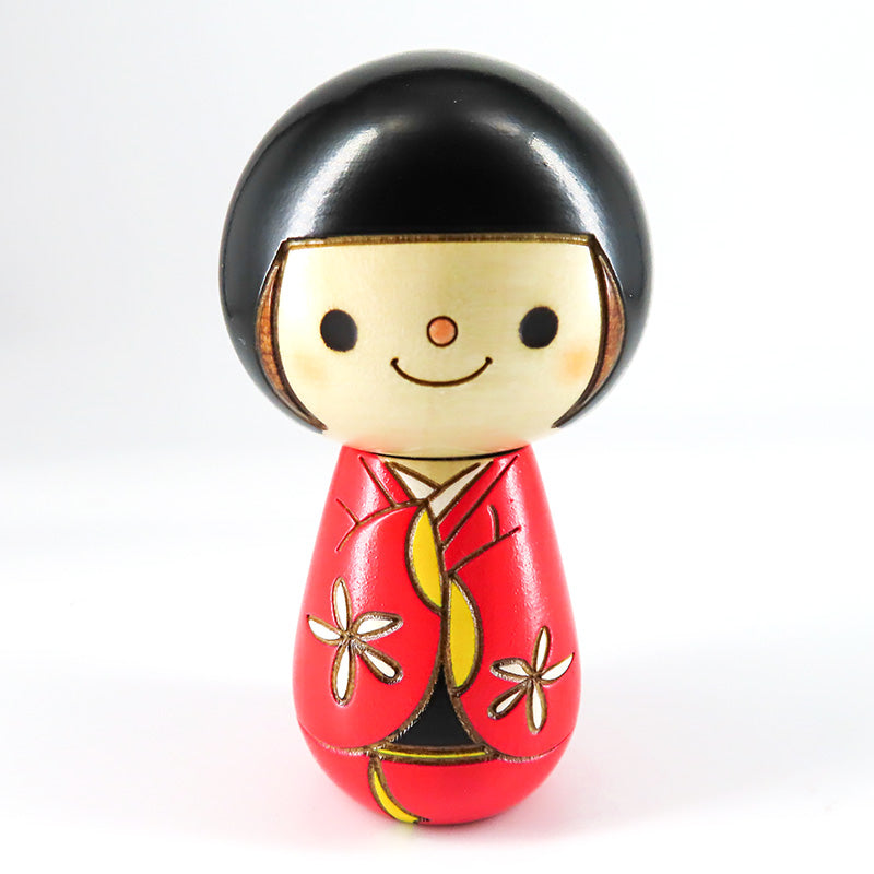 おかっぱさん・白い花 こけし