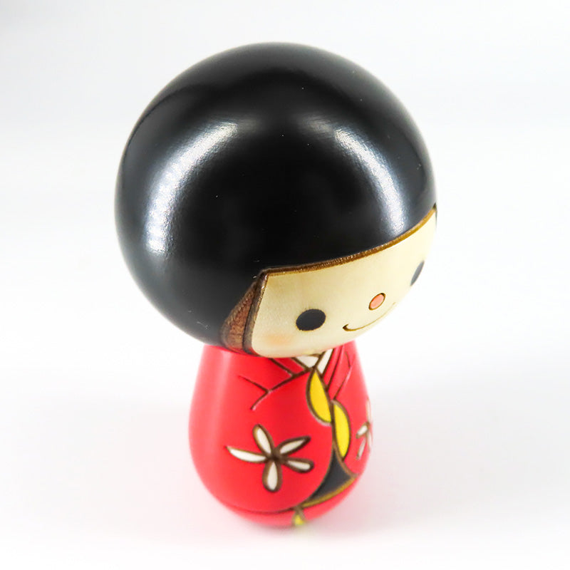 おかっぱさん・白い花 こけし