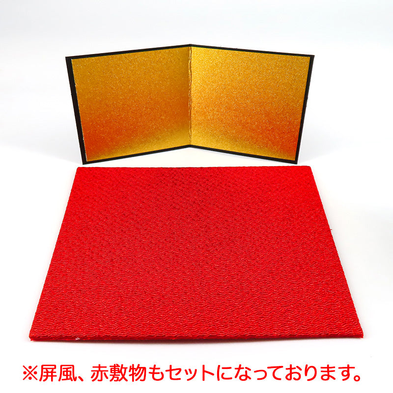 和装ウェディングこけし 黒(台・屏風込み)