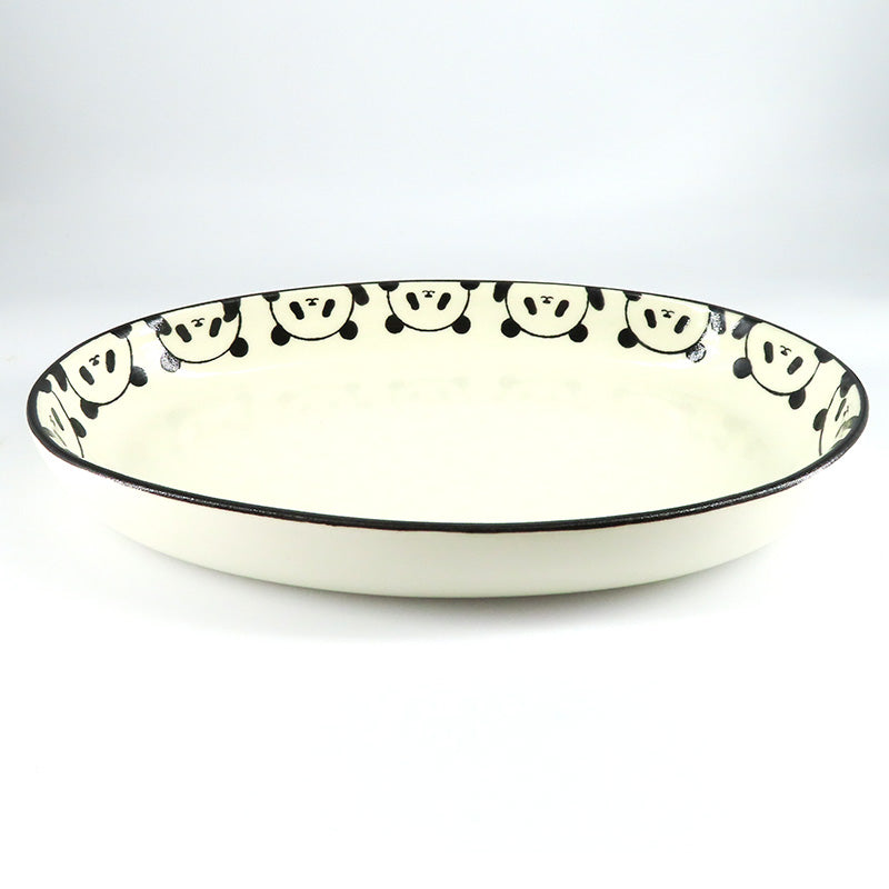 よしのちはる 色絵リム楕円皿 23cm 大皿 個展購入 新品未使用 丸山陶房 楕円皿(大)