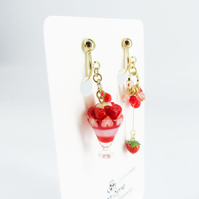 -strawberry parfait- ストロベリーパフェ イヤリング