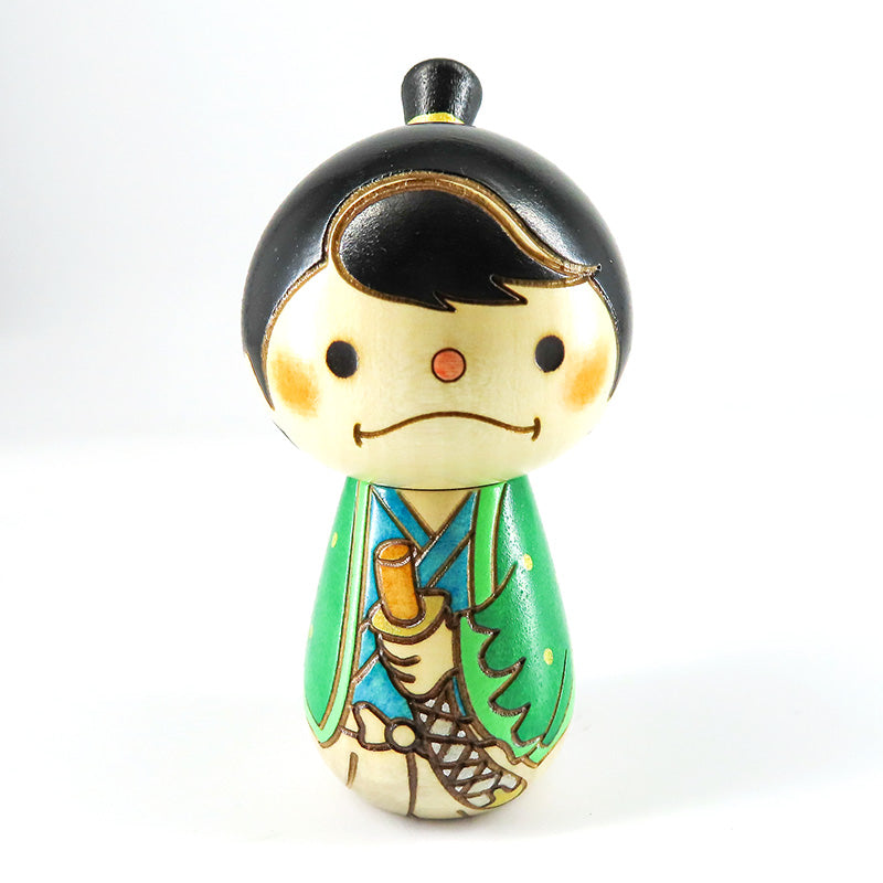 サムライ君・緑 こけし