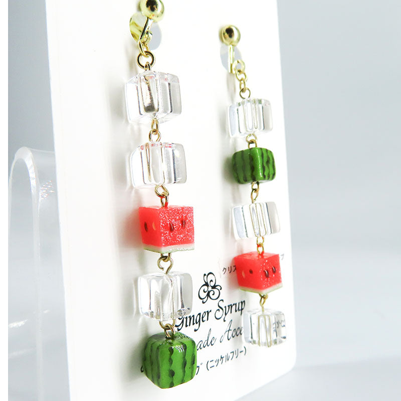 -スイカ氷- イヤリング