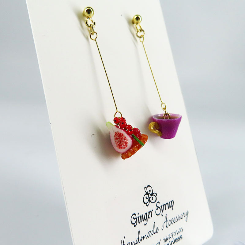 -cafe sweets- いちじく&ぶどうタルト ピアス