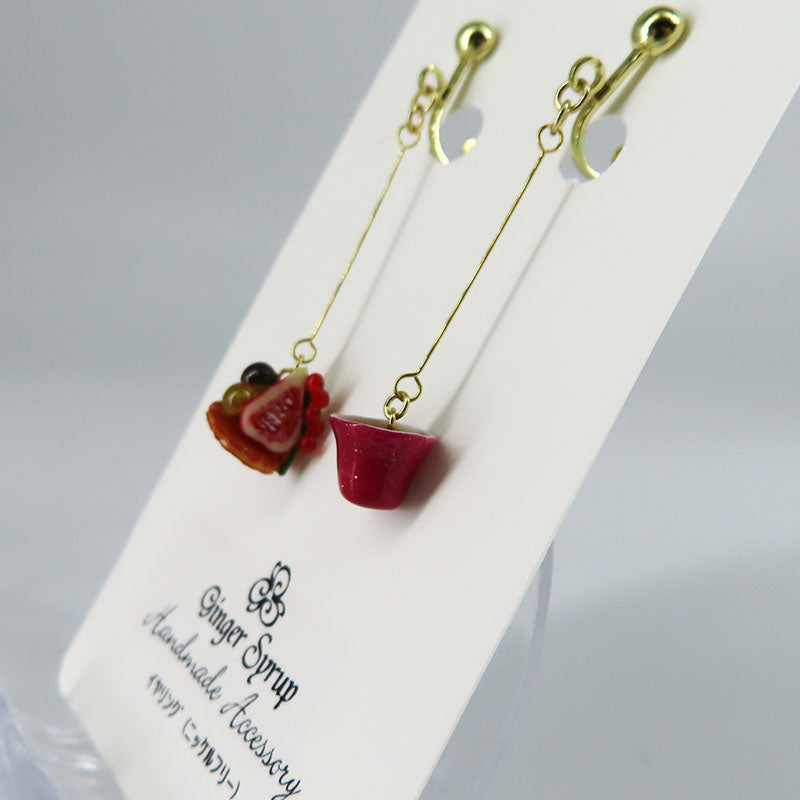 -cafe sweets- いちじく&ぶどうタルト イヤリング