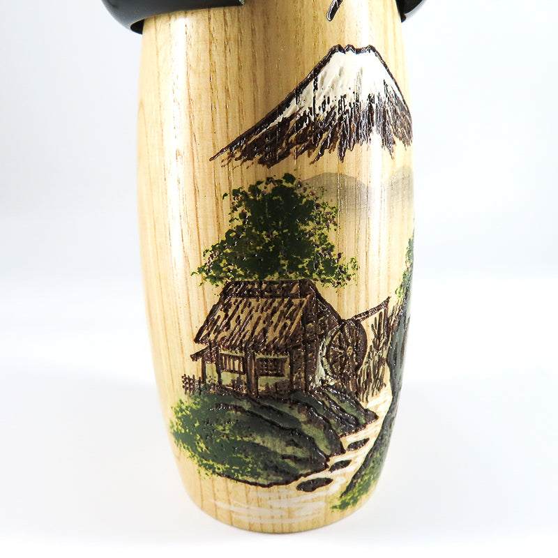 卯三郎こけし 山水富士 sansui fuji kokeshi