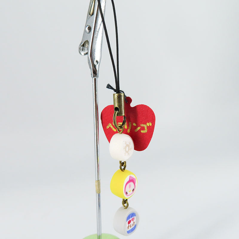 金太郎飴風3連ストラップ くるみちゃん×雪の結晶×毛糸