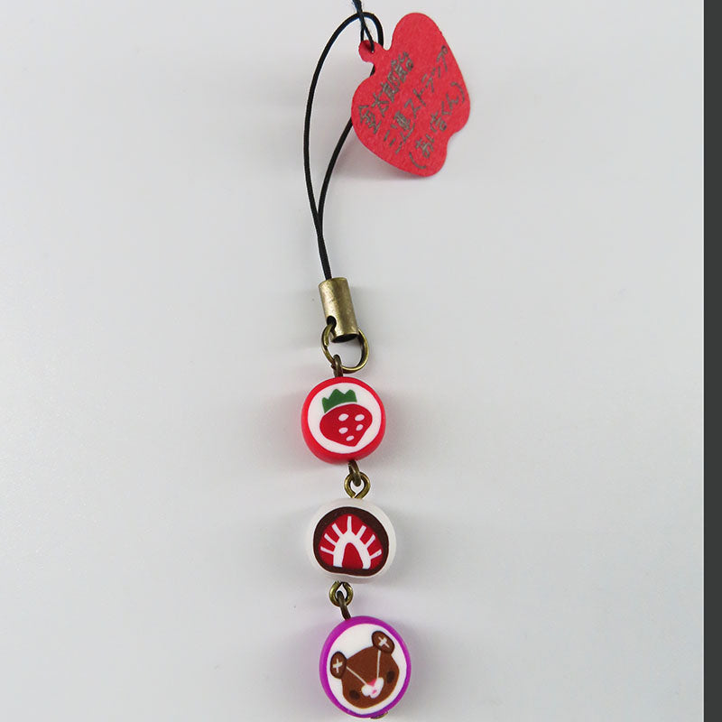 金太郎飴風3連ストラップ あい吉×いちご×いちご大福