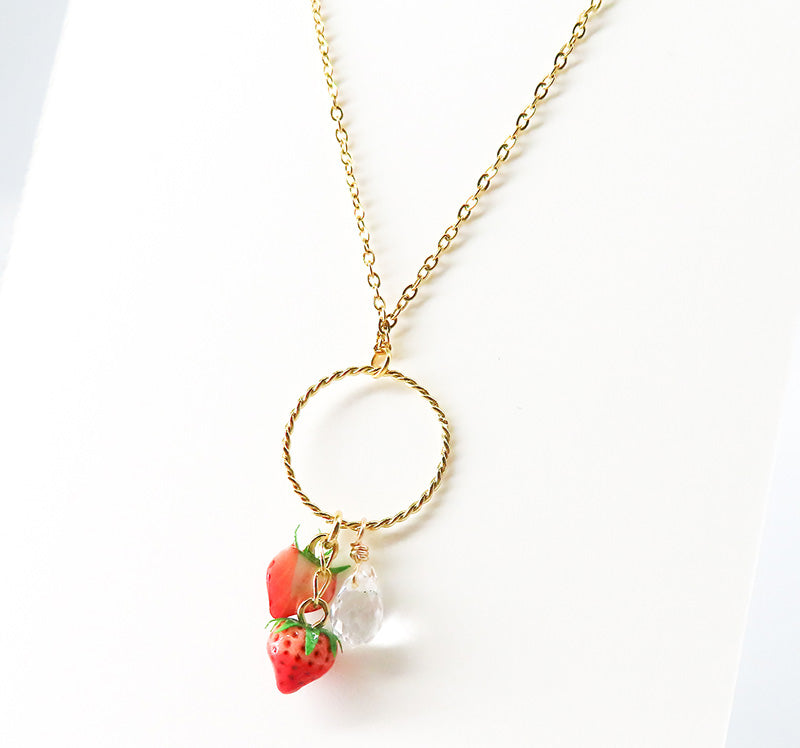 -ゆらゆら苺- ネックレス