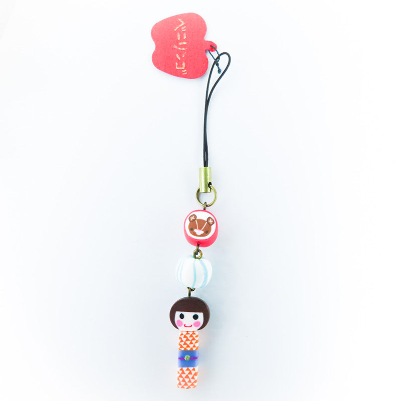 おかっぱちゃん×あい吉くんストラップ 赤