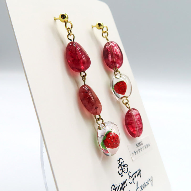 -strawberry candy - 3連 ピアス