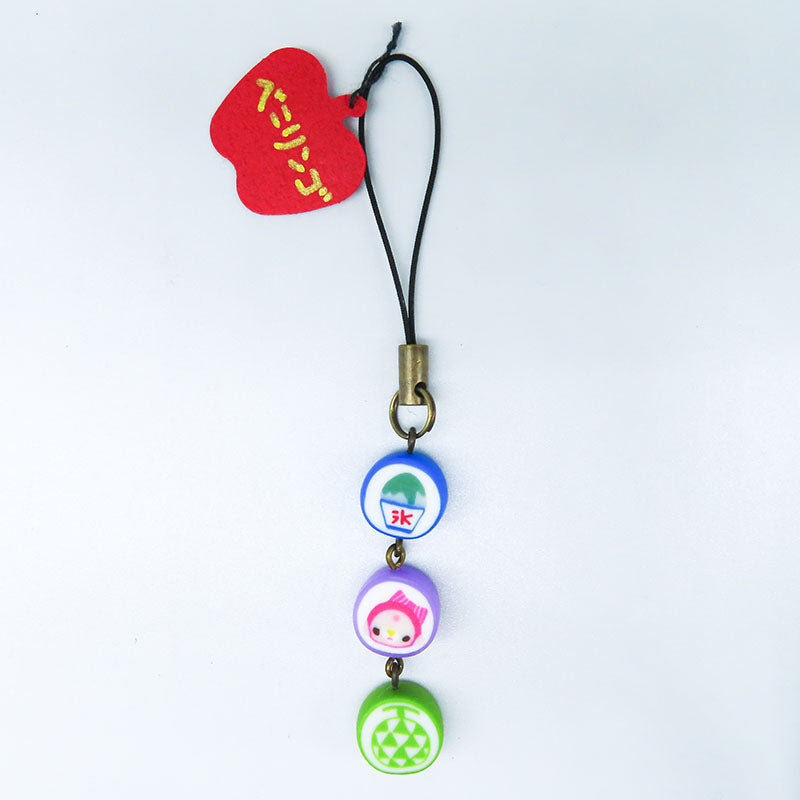 金太郎飴風3連ストラップ くるみちゃん×かき氷×メロン