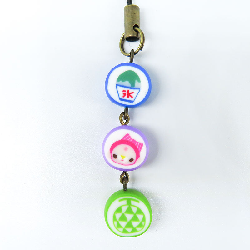 金太郎飴風3連ストラップ くるみちゃん×かき氷×メロン