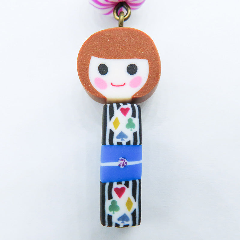 おかっぱちゃん×あい吉くんストラップ (赤:トランプ柄)