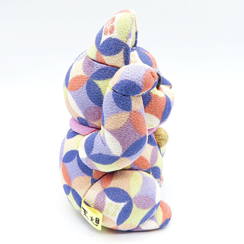 木目込み人形 POP 七宝 紫 大 lucky cat