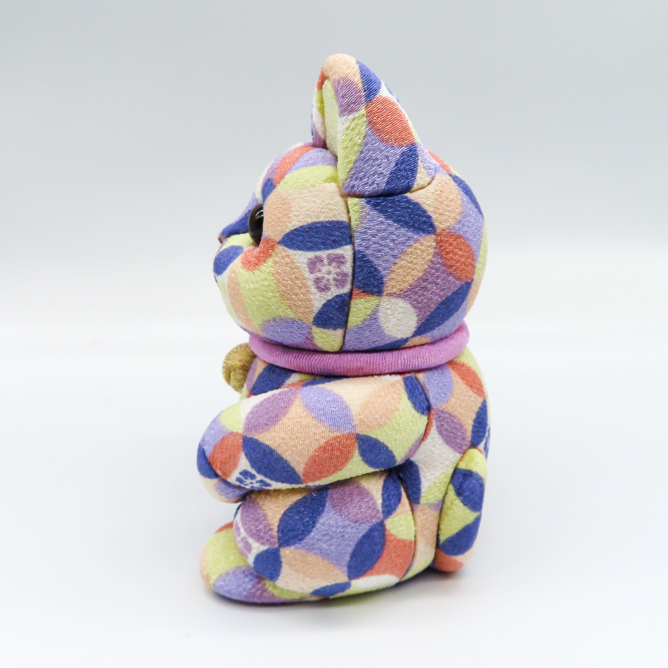木目込み人形 POP 七宝 紫 大 lucky cat