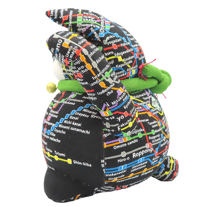 萩工房 わるねこ:大 両手上げ・路線図柄 (座布団付き)