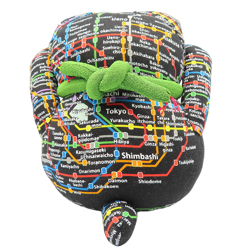 萩工房 わるねこ:大 両手上げ・路線図柄 (座布団付き)