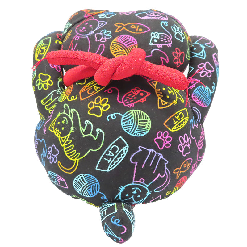 萩工房 わるねこ:大 両手上げ・ネオンカラー柄 (座布団付き)