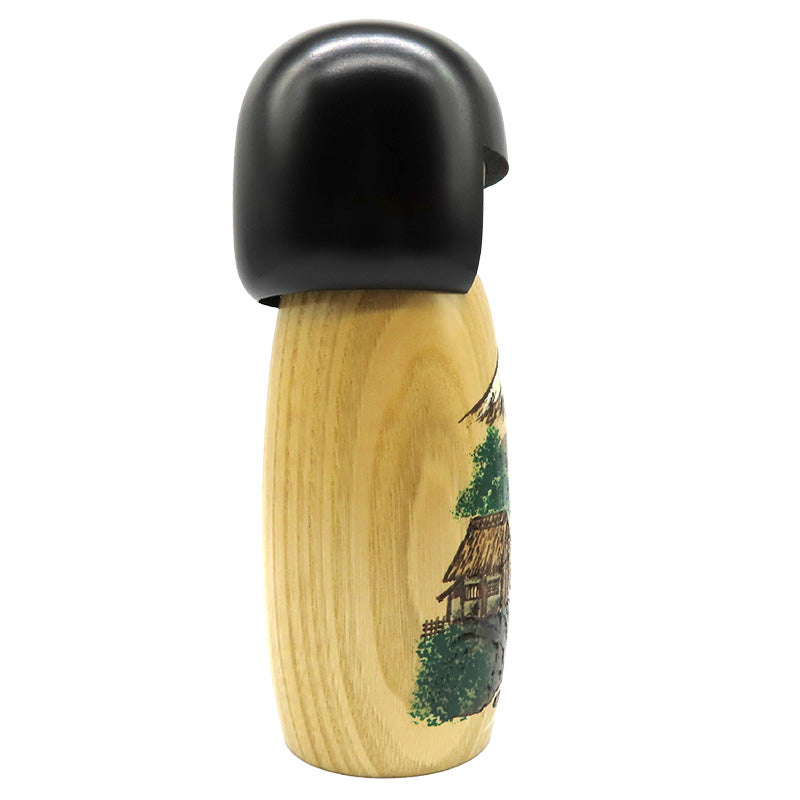 卯三郎こけし 山水富士:濃い緑 kokeshi