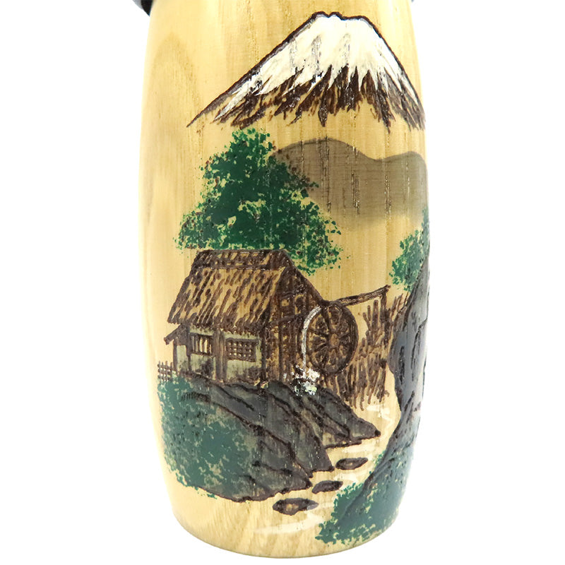 卯三郎こけし 山水富士:濃い緑 kokeshi