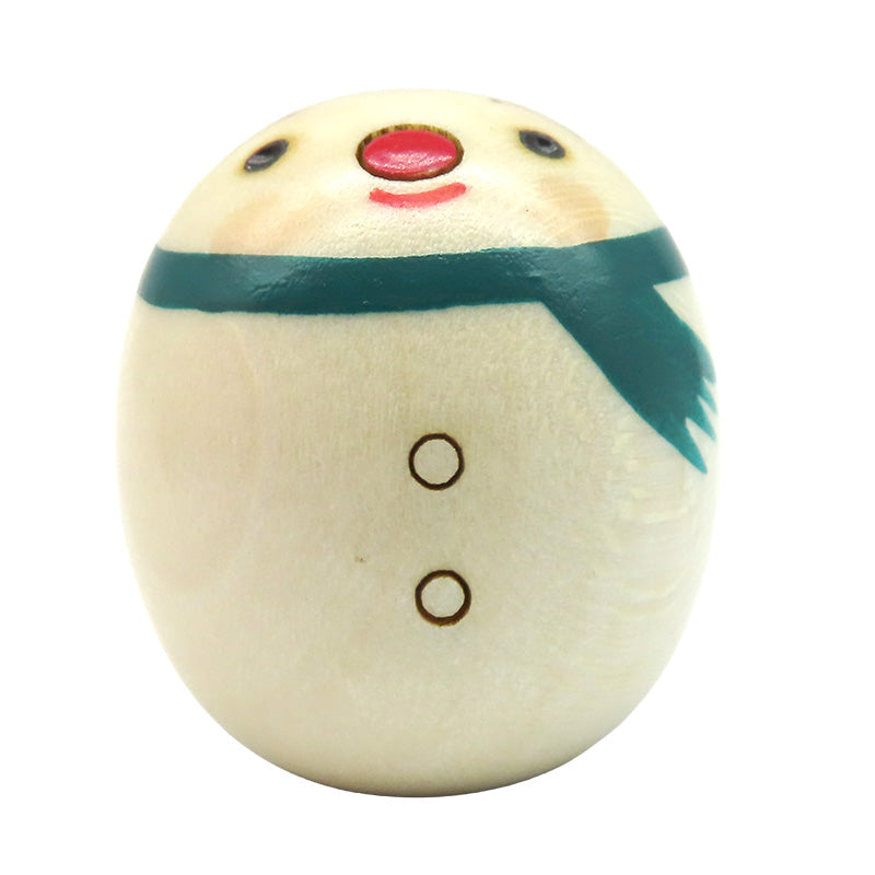 【クリスマス】卯三郎こけし スノーマン たまご型 豆 kokeshi