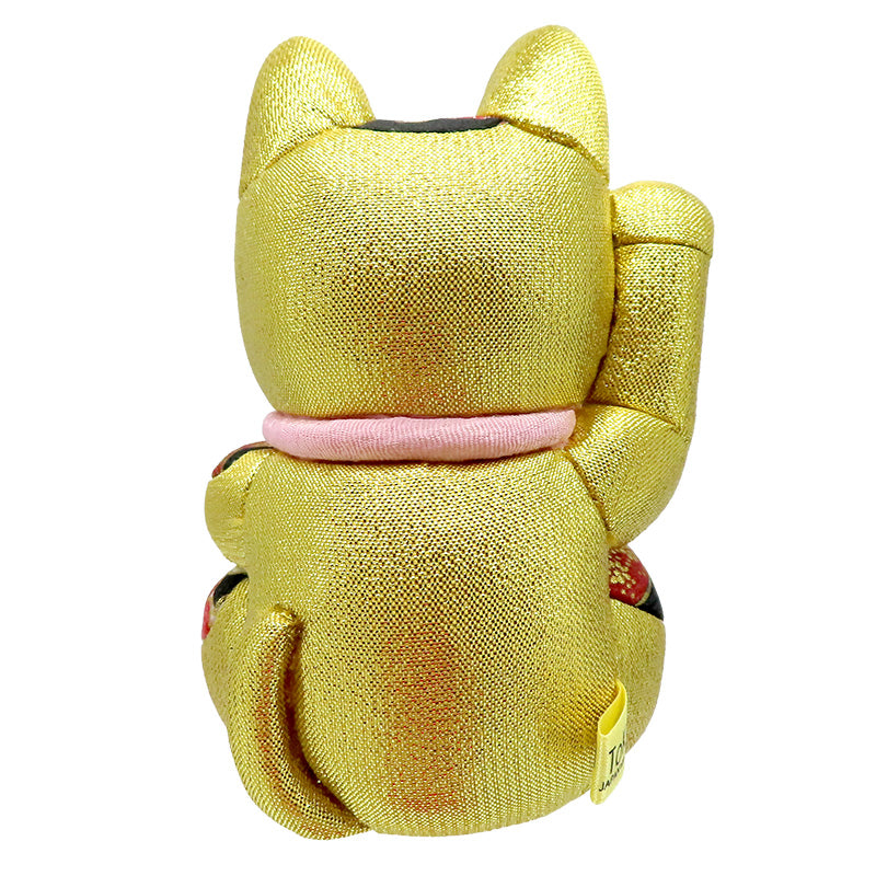 木目込み人形 招き猫 大 風水:金色 lucky cat