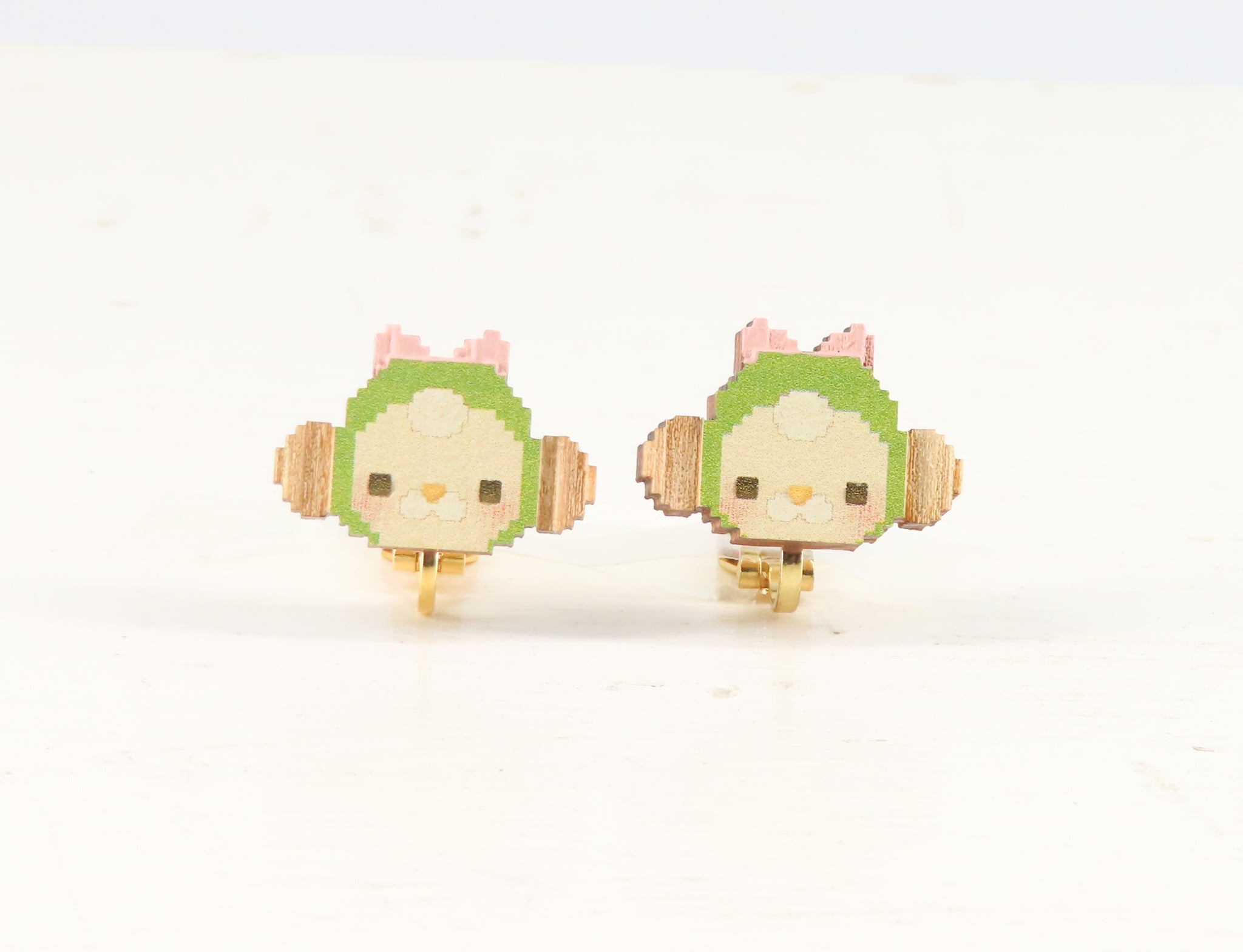 カクカクくるみちゃんイヤリング 緑