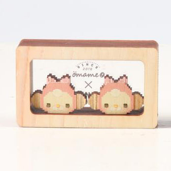 カクカクくるみちゃんピアス ピンク