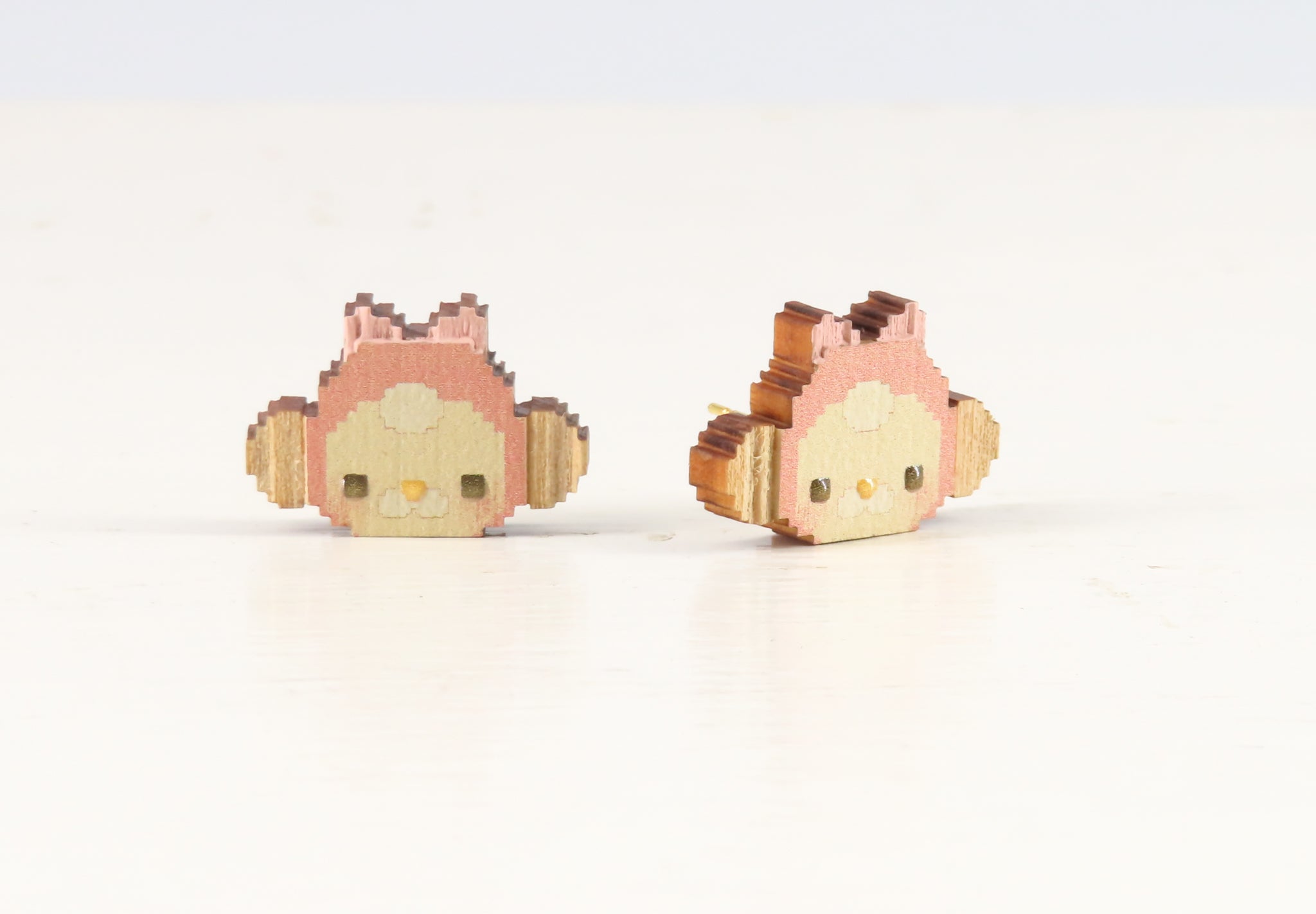 カクカクくるみちゃんピアス ピンク
