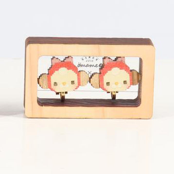 カクカクくるみちゃんイヤリング 赤