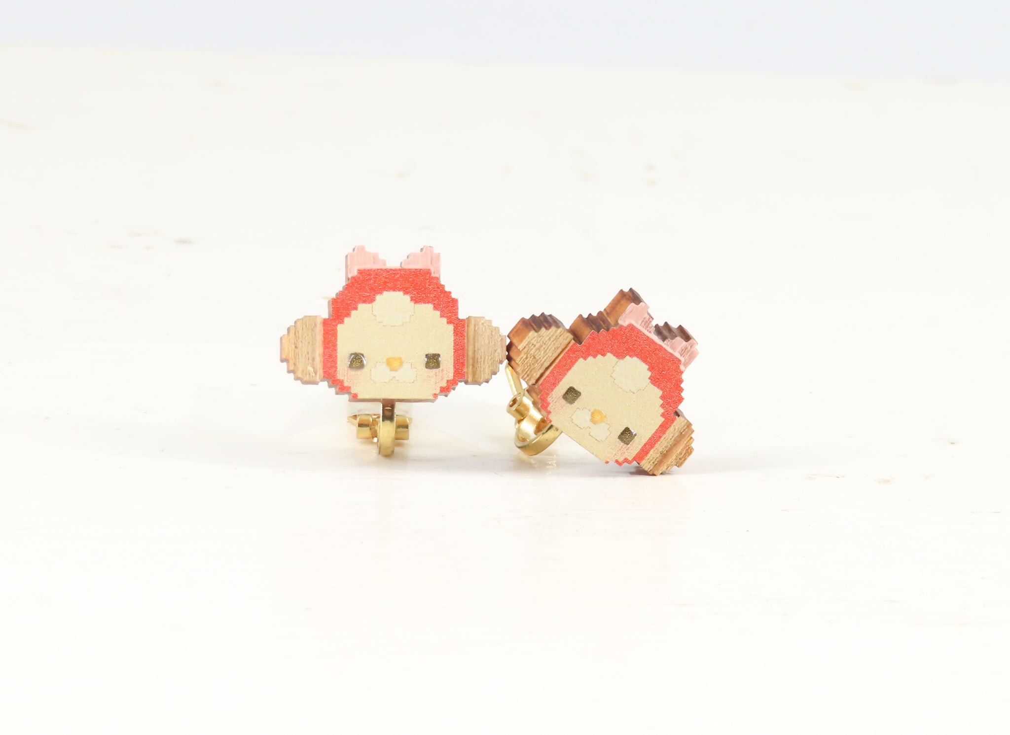 カクカクくるみちゃんイヤリング 赤