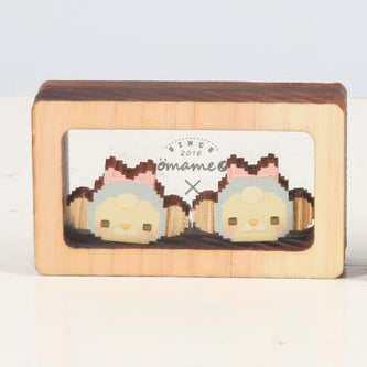 カクカクくるみちゃんピアス 水色