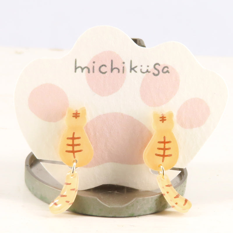 ねこイヤリング 茶トラ