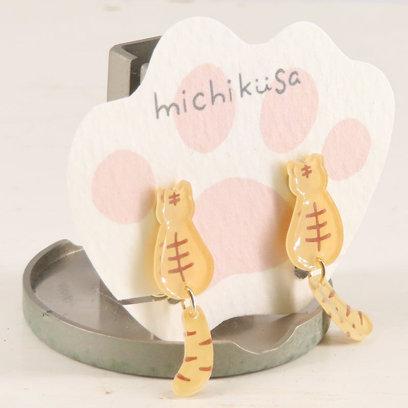 ねこイヤリング 茶トラ