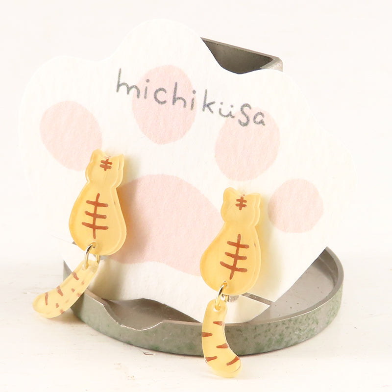 ねこイヤリング 茶トラ