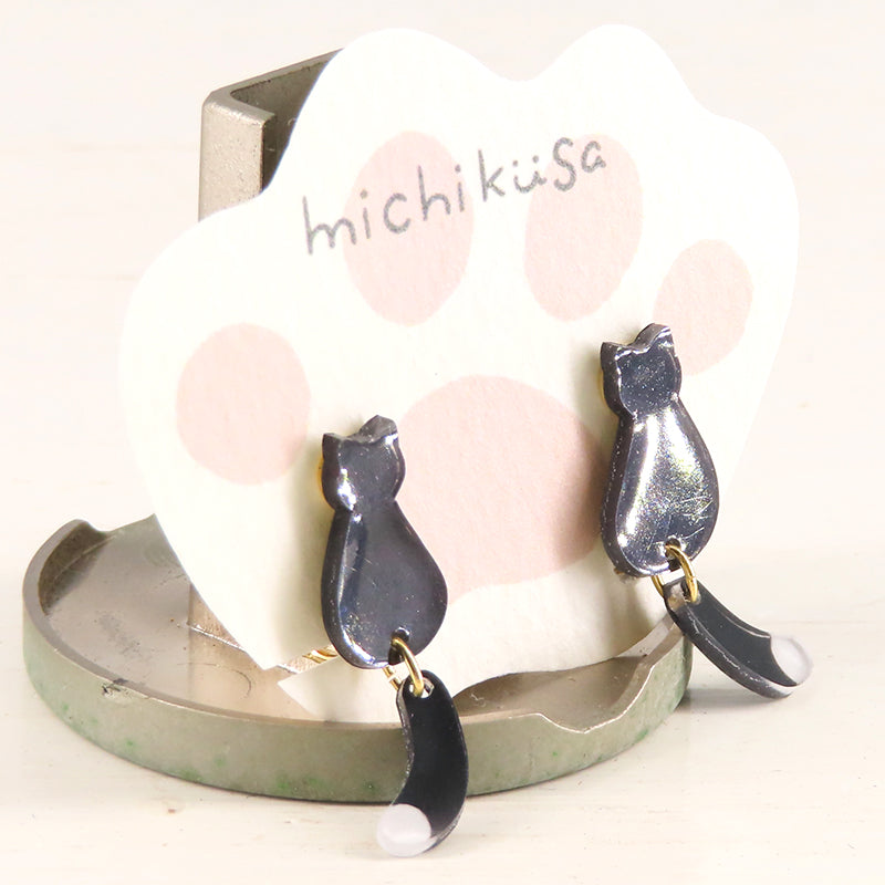 ねこイヤリング クロ