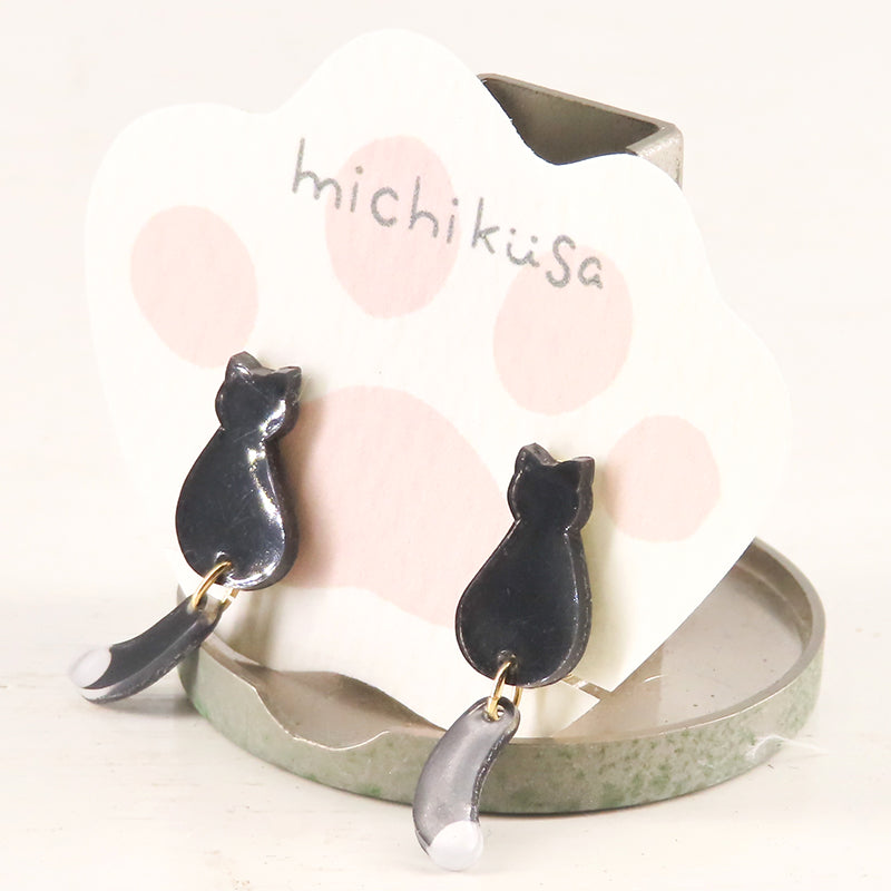 ねこイヤリング クロ