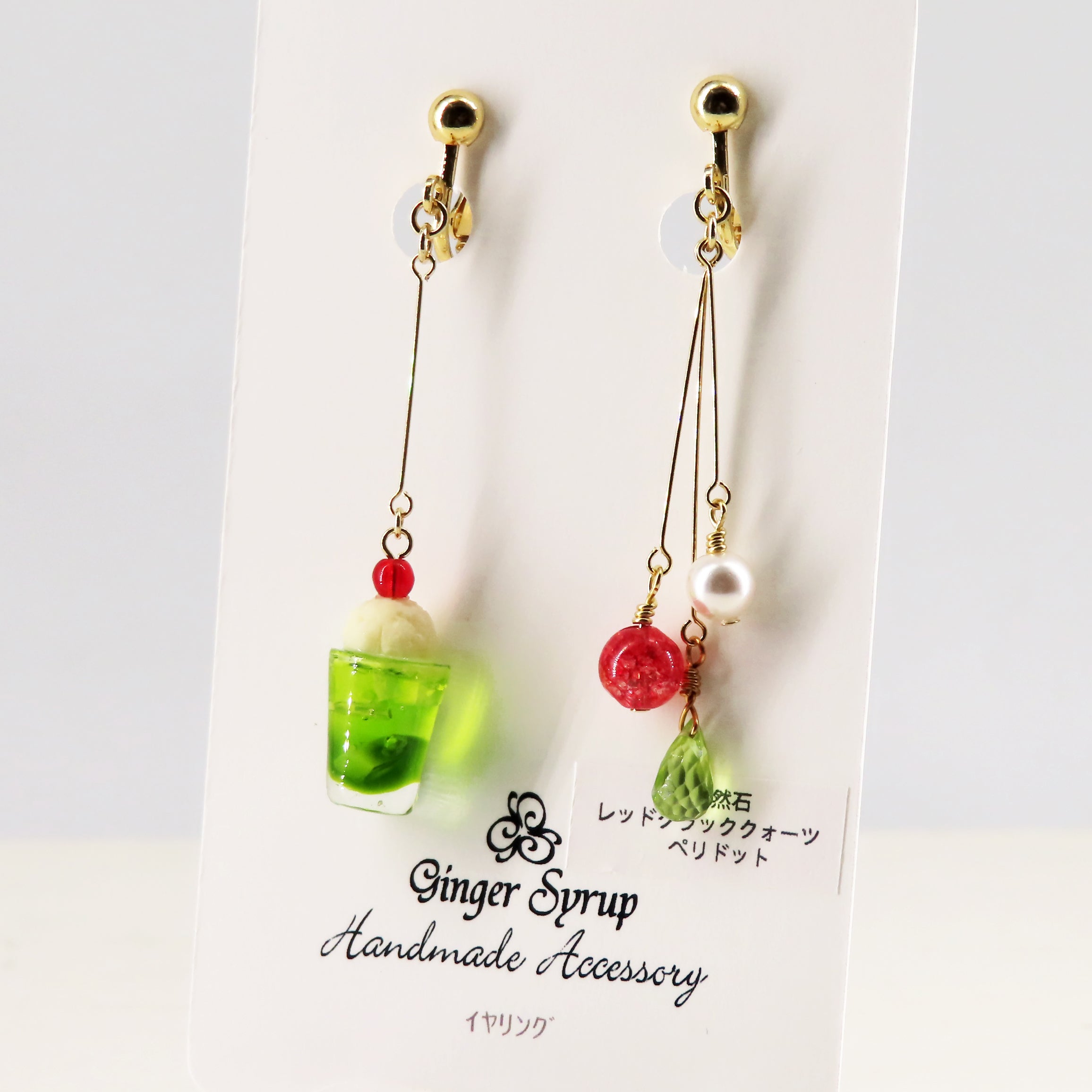 -cream soda- melon イヤリング
