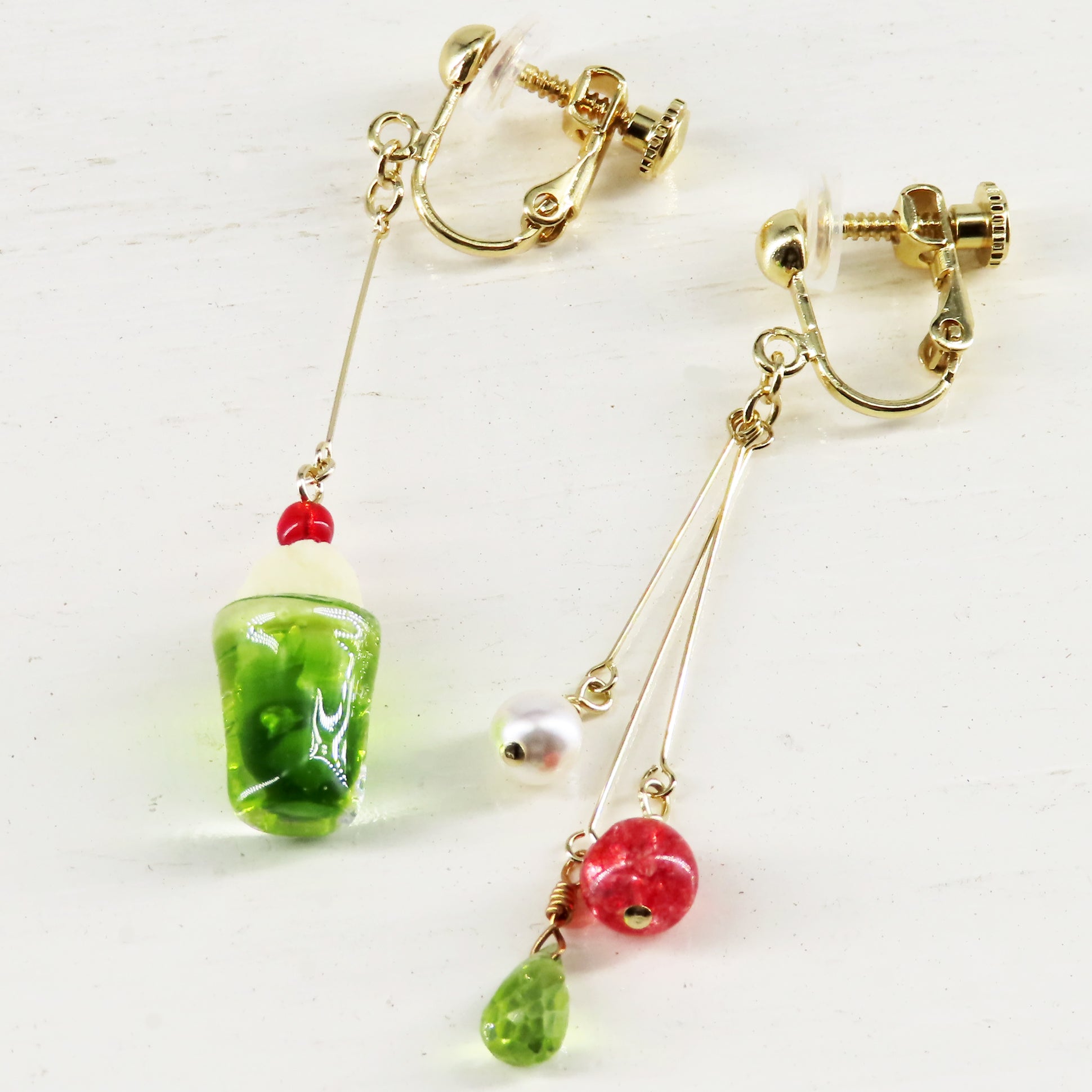 -cream soda- melon イヤリング