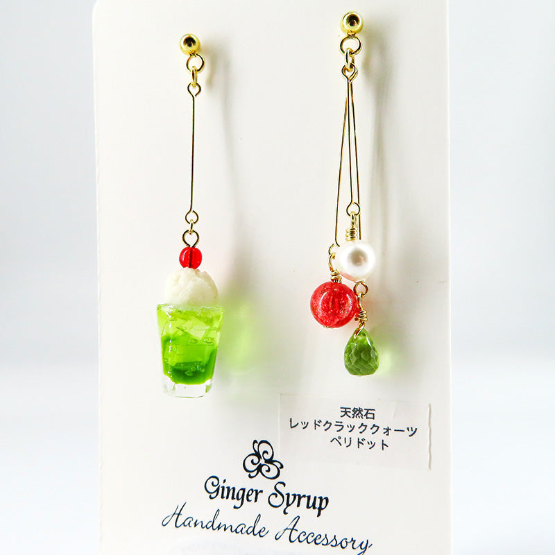 -cream soda- melon ピアス