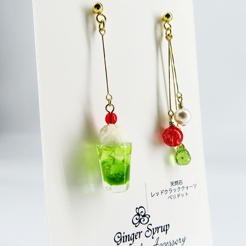-cream soda- melon ピアス
