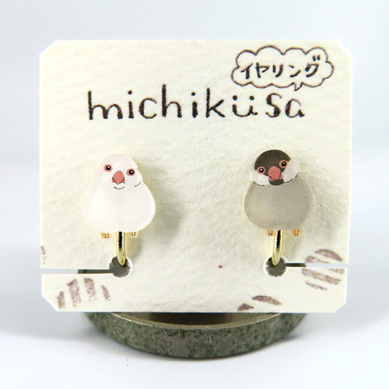 アニマルイヤリング 文鳥