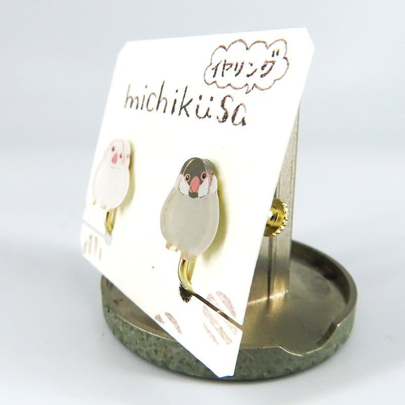 アニマルイヤリング 文鳥