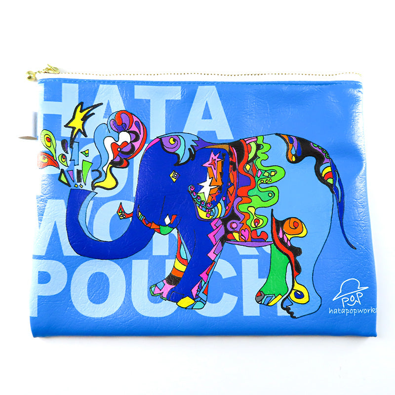 幸せのゾウ 四角ポーチ